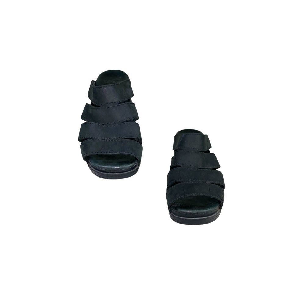 Dansko Womens Black Leather Slide Sandals Sz US 9.5 EU 41